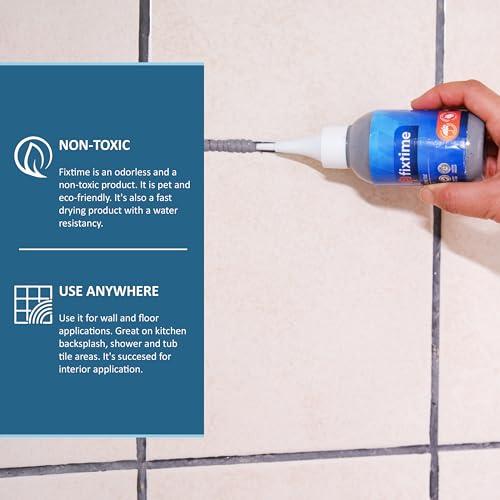 Silicone Tile Repair Kit – Premixed Fast-Drying Gray Caulk, Filler, and Sealer for Cracked Bathroom, Kitchen, and Floor Tiles (225g / 8 oz) - style: GREY