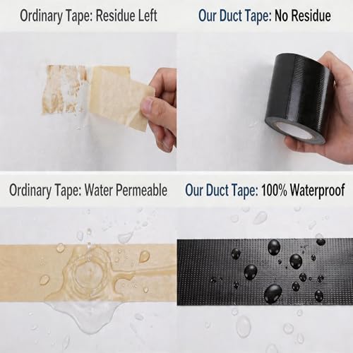 Heavy Duty Duct Tape, 5 Inch x 33 Feet Multi-Purpose Tape Super Strong Waterproof Duct Tape for Crafts & Home Improvement, White - color: White, size: 5"