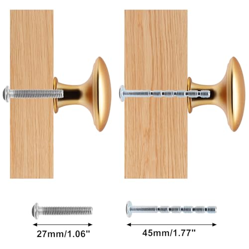 16 Pcs Champagne Cabinet Knobs, Round Dresser Knob Kitchen Drawer Knobs, Single Hole Cupboard Door Knob Dresser Drawer Pulls Handles (Champagne) - color: Champagne, size: 16 Pack