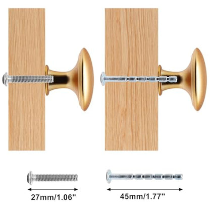 16 Pcs Champagne Cabinet Knobs, Round Dresser Knob Kitchen Drawer Knobs, Single Hole Cupboard Door Knob Dresser Drawer Pulls Handles (Champagne) - color: Champagne, size: 16 Pack