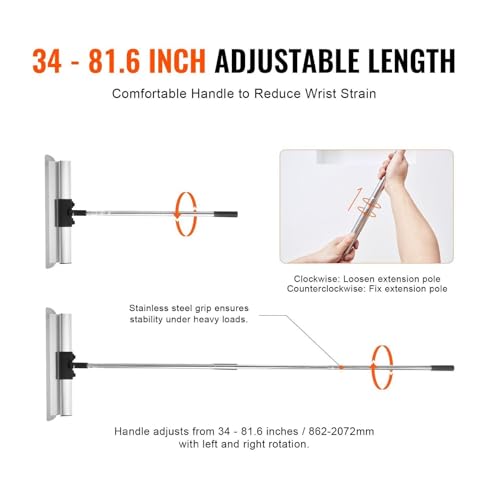 Drywall Skimming Blade Set, 7/10/14/16/24in Skim Coat Tools with Extension Pole, Stainless Steel Putty Knives for Gyprock, Plasterboard Wall Repair