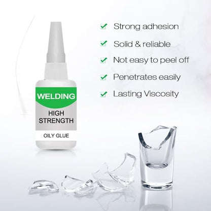 Welding High Strength Oily Glue, Instant Bonding, Upgrade Multifunctional Glue Powerful Universal Glues, Repairs for Metal, Wood, Ceramic, Leather, Glass, Metal, Plastic ect, 50G (2pcs) - color: 2pcs