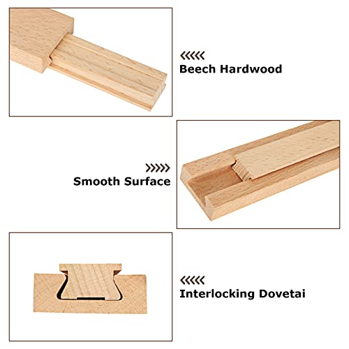 6 Pcs 15.7 Inch Wooden Drawer Slides Bottom Mount, Classic Traditional Wood Center Guide Track with Slide Glides, Replacement Inforcement Part for Drawer - size: 15.7in-6pcs