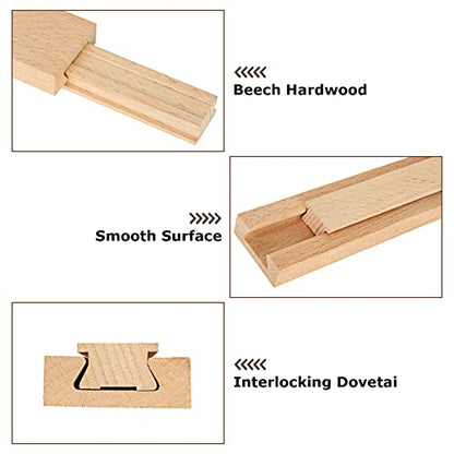 6 Pcs 15.7 Inch Wooden Drawer Slides Bottom Mount, Classic Traditional Wood Center Guide Track with Slide Glides, Replacement Inforcement Part for Drawer - size: 15.7in-6pcs