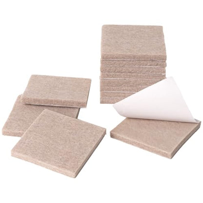 Beige Square Self Stick Furniture Pads, Non Slip Anti Scratches Felt Pads Floors Protector, 12 PCS, 2 Inch * 2 Inch - size: 2 Inch * 2 Inch