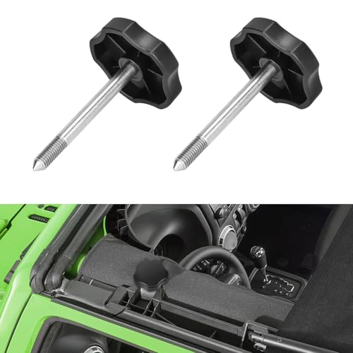 2 PCS Soft Top Window Frame Screws Door Surround Knobs with Pin Compatible with for 1997-2018 Jeep Wrangler TJ JK JKU Door Surrounds Screws Kit - size: Long 2 PCS