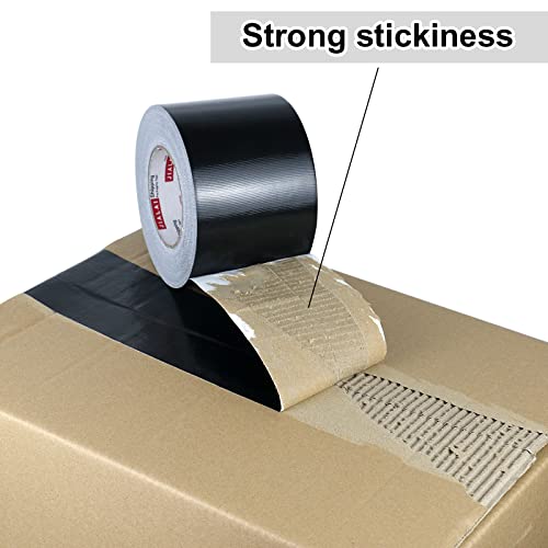 Wide Duct Tape, Industrial Grade 30Yards (90 ft) 4 Inch Black Tape, 9 Mil Heavy-Duty, Waterproof, Strong, Flexible, No Residue, for Crafts & Home Improvement (Black, 4'' x 90ft) - color: Black, size: 4'' x 90ft
