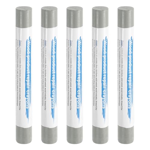 HARFINGTON 5pcs Wood Filler Sticks Wooden Wax Touch Up Furniture Repair Crayons for Scratch Hole Wood, English Gray - color: English Gray