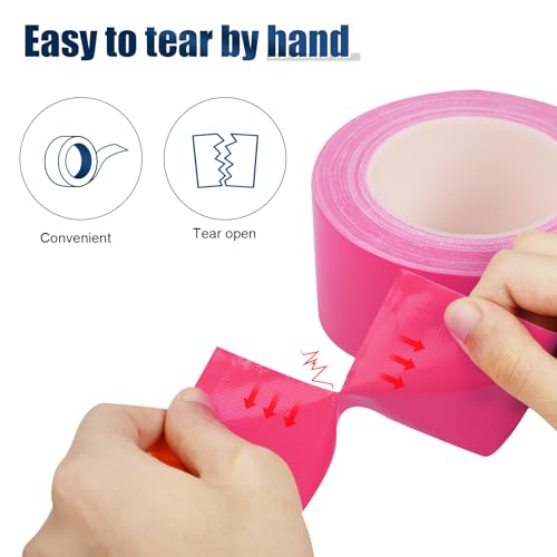 Pink Duct Tape Heavy Duty, 1.88 Inch x 35 Yard Waterproof Strong Adhesive Duct Tape for Indoor Outdoor Repairs Tear by Hand, 1 Roll - color: Pink