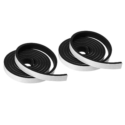 PATIKIL Foam Weather Stripping for Doors, 2 Rolls 5/8" W x 3/16" T Foam Seal Tape Adhesive Insulation Strip for Door Window Air Conditioning, Black(13 Ft Total Length in 2 Rolls) - size: 5/8" W x 3/16" T