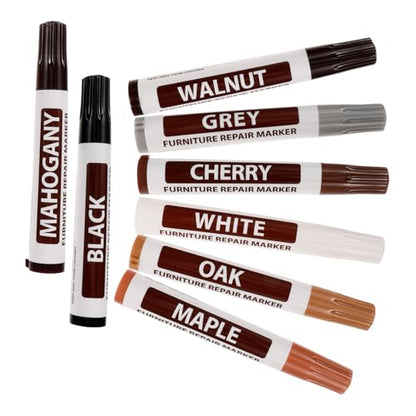 LIFKOME Hardwood Floor Scratch Repair Kit 8pcs Furniture Repair Pens Touch-up Paint Markers Wood Stains Pen for Scratch Removal