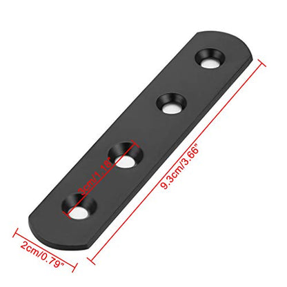 Sumnacon 8Pcs Stainless Steel Flat Plates - 4 Inch Heavy Duty Mending Plate Straight Corner Brace Brackets Connector Furniture Repair Fixing Joint with Screws, Black - size: 4 Inch Black