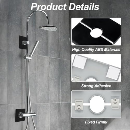2PCS Shower Arm Flange, Plastic Square Escutcheon Plate Black Plates Self-Adhesive Plumbing Cover Plates for Covering Gaps Holes, for 20mm/0.78 Inch Diameter Pipe
