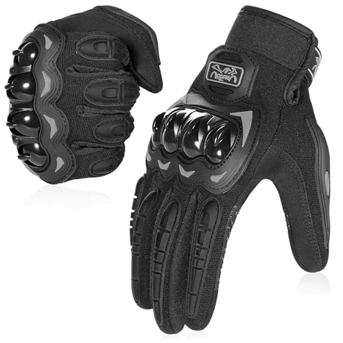 COFIT Motorcycle Gloves for Men and Women, Full Finger Touchscreen Motorbike Gloves for BMX ATV MTB Riding, Road Racing, Cycling, Climbing, Motocross - Black L - color: Black, size: Large