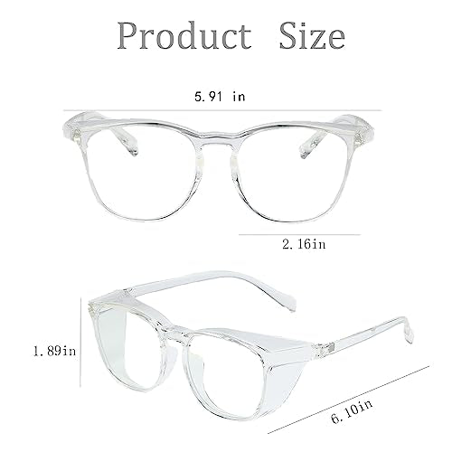 Safety Glasses for Men Women, Anti Fog Safety Goggles Comfortable Blue Light Blocking UV Protective Adult Nurse - color: Black Pink Clear 3pack