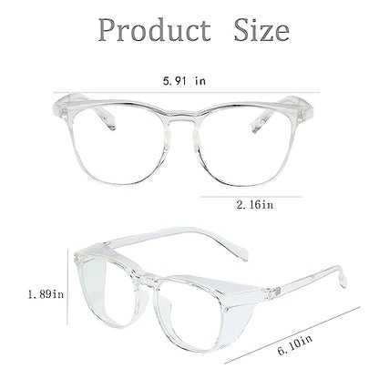 Safety Glasses for Men Women, Anti Fog Safety Goggles Comfortable Blue Light Blocking UV Protective Adult Nurse - color: Black Pink Clear 3pack