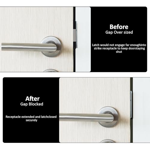 Universal Standard Door Strike Plate with Shim, Set of 3 Different Thickness, Stainless Steel Universal Residential Security Striker, Door Gap Blocker Kit Block Access to Latch - color: Black