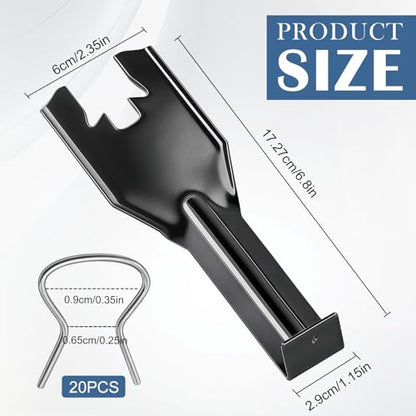 1 Piece Black Automotive Window Handle Crank Removal Tool and 20 Pieces Door Panel Retainer Clips Tool Set, Interior Inside Door Lock Hardware Repair Kit, Universal Fit for Most Vehicles 76951 76980