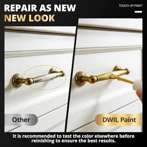 DWIL Liquid Gold Leaf Paint - Multi Surface Gold Touch Up Paint Pen, Fast Drying Acrylic Metallic Finish, Scratch Repair for Metal, Wood, Craft, Canvas, Plastic, 1.5 Fl Oz (High Gloss) - color: Gold