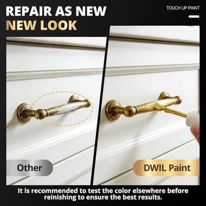 DWIL Liquid Gold Leaf Paint - Multi Surface Gold Touch Up Paint Pen, Fast Drying Acrylic Metallic Finish, Scratch Repair for Metal, Wood, Craft, Canvas, Plastic, 1.5 Fl Oz (High Gloss) - color: Gold