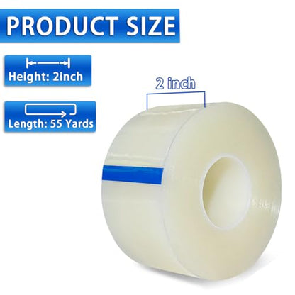WENSSKKU Transparent Window Weather Sealing Tape for Winter,2 Inch x 55 Yards Clear Insulation Seal Tape for Windows and Doors Waterproof Weatherproofing - size: 2 Inch x 55 Yards