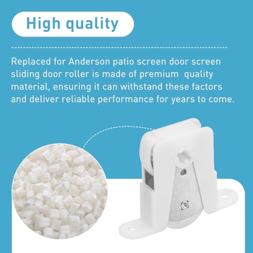 Sliding Screen Door Rollers Replacement Kit Fit for Andersen Part #1274104 (Before 1991) with Adjustable Vertical Height and Durable Sliding Wheels for Replacing Damage Roller Wheels