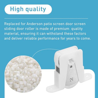 Sliding Screen Door Rollers Replacement Kit Fit for Andersen Part #1274104 (Before 1991) with Adjustable Vertical Height and Durable Sliding Wheels for Replacing Damage Roller Wheels