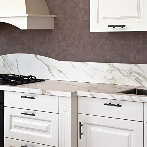 Ravinte Hardware 10 Pack Cabinet Handles with 3 Inch (76mm) Hole Center Matte Black Cabinet Pulls Stainless Steel Drawer Pulls, Kitchen Knobs for Dresser Drawer, 5 Inch Overall Length - color: Matte Black T-Shaped, size: 3" Hole Center