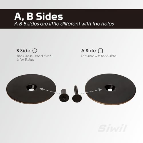Door Hole Cover Plate Black, 2-5/8" Diameter Solid Steel, Hole Filler Plate - 1 Pack - color: Matte Black
