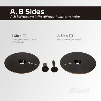 Door Hole Cover Plate Black, 2-5/8" Diameter Solid Steel, Hole Filler Plate - 1 Pack - color: Matte Black