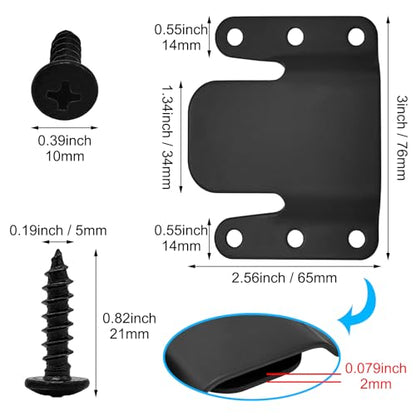 Sectional Couch Metal Connectors,4 Pcs Universal Sofa Interlocking Furniture Connector,Sectional Sofa Fastener Software Bracket with Screws for Loveseat, Recliner, Chair or Chaise Lounge (Black)