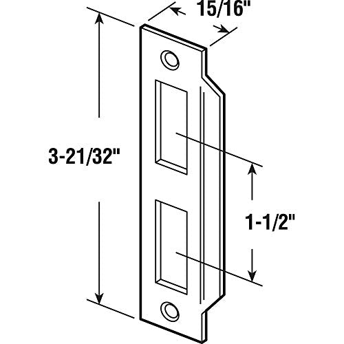 Prime-Line E 2435 Brass Victorian-Style Mortise-Lock Door Strike (Single Pack)