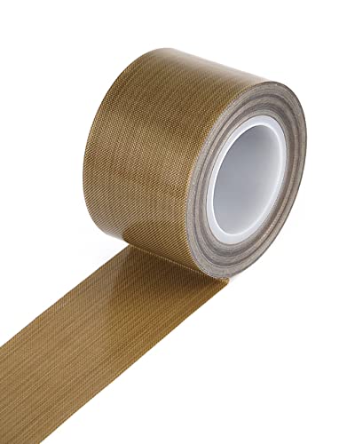 Teflon Tape,2-inch x 33 Feet x 0.18mm Low Friction Tape High Temp Adhesive Tape,Abrasion Resistant,Surface Protection for Wood,Drawer,Cabinet,Furniture,Vacuum Sealer & Hand Impulse Sealers - color: Brown, size: 1 Roll 2-inch x 33 Feet