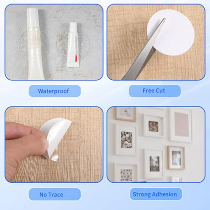 Hecila 40PCS Clear Double Sided Adhesive Pad Heavy Duty Double Sided Adhesive Mounting Circle Tape Waterproof High Strength No Residue Removability Washable Sticky Patch for Craft Wall Mounting Home