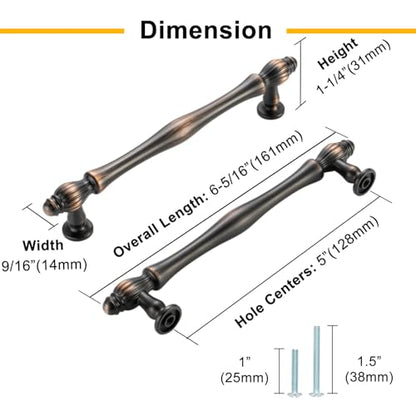 10 Pack 5 Inch Brushed Nickel Cabinet Pulls Satin Nickel Cabinet Handles Nickel Hardware for Kitchen Cabinets 2510 Drawer Dresser Cupboard Bedroom Bathroom - color: Brushed Nickel, size: 5 In Hole Distance