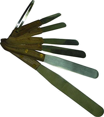 Newborn KIT-SPT 6-Piece Wooden Handled Straight Spatula Set - size: Straight, style: Spatula Set