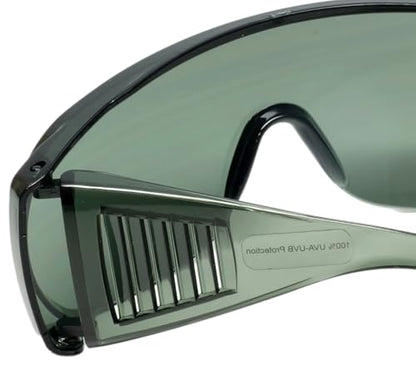 Calabria Fit Over Safety Glasses | Polarized Sunglasses Over Glasses | Wrap Around Anti-Fog | Scratch Resistant | Unisex - color: Green