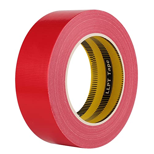 LLPT Duct Tape Premium Grade 1.6 Inches x 108 Feet x 11 Mil Easy Tear Residue Free Strong Adhesive Color Red (DT403) - color: Red