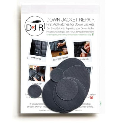 Down Jacket Repair Patches - Self-Adhesive Down Jacket Repair Patches | Waterproof, Tear-Resistant, Pre-Cut Patches | 7-Piece Set for Outdoor Gear, Sleeping Bags & Tent - color: Dark Gray