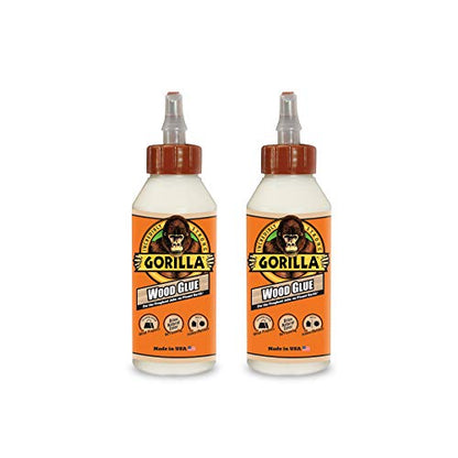 Gorilla Wood Glue, 8 Ounce Bottle, Natural Wood Color, (Pack of 2)