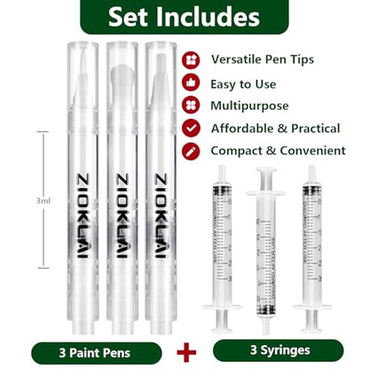 Touch Up Paint Pen 6PCS Set 3 Paint Touch Up Pens Fillable with Pointed, Round & Flat Tips Brushes Ideal for Wall Repair Window Wood Furniture Cabinet