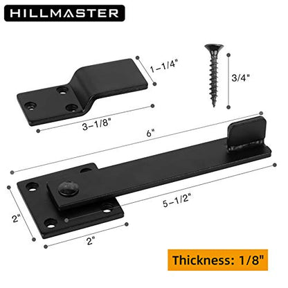 HILLMASTER Sturdy 6" Farm Flip Fence Gate Latch, Barn Door Lock Flip Latch Hardware, Rustic Gate Lock for Cabinet, Shed, Sliding Doors, Matte Black - size: 6in