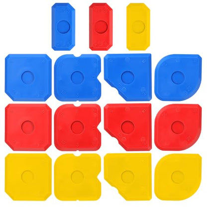 15 PCS Caulk Tool Kit Plastic Caulking Tools Silicone Sealant Finishing Tools for Tile and Grout Smoothing Caulk Remover Tool Portable Sealant Scraper for Sealants Grout Finishing Sealing