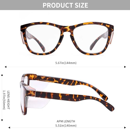 Z87 Anti-Fog Photochromic UV400 Blue Light Blocking Impact Resistant Protective Wraparound safety Glasses - color: Leopard