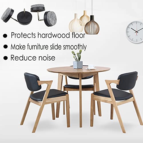 40pcs Round Heavy Duty Nail-on Felt Pad for Furniture Chair Table Leg Feet Floor Protectors Slide Smoothly (Black, Pad Diameter 18mm) - color: Black 18mm (40 Pcs)