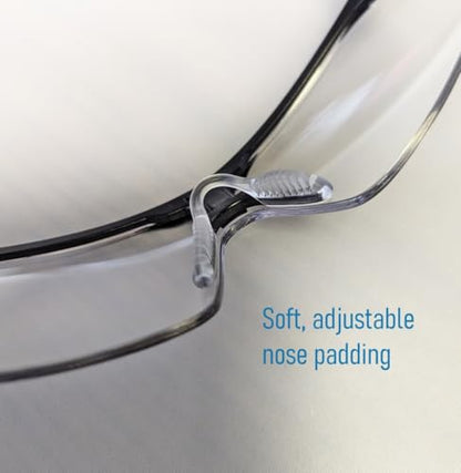 ADC 5002BKQ Deluxe Full-Frame, Length-Adjustable Protective Eyewear with UVA and UVB Protection, Black and Blue Accents with Clear Lenses - color: Black and Blue, size: 5002