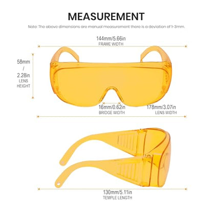 Calabria Fit Over Safety Glasses | Polarized Sunglasses Over Glasses | Wrap Around Anti-Fog | Scratch Resistant | Unisex - color: Tangerine Orange