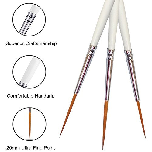 15 Pcs Detail Fine Paint Brushes Micro Mini Tiny Artist Paintbrush Set | Ultra Fine Point Tip | for Miniature Acrylic Script Liner Oil Watercolor Nail Art Painting