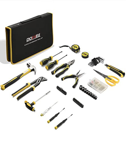 DOWELL Tool Set Tool Kit 152-Piece Household Tool Kit Set Sockets Set Pliers Screwdriver Set with Storage Tool Bag Pouch HYT152 - size: 152PCS