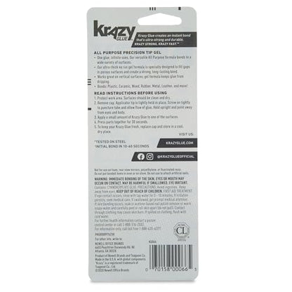 Krazy Glue All Purpose Super Glue Gel with Precision Tip, 2g Tube, Fast Drying No-Run Gel Formula for Household Repairs, School, Office Crafts & DIYs, Bonds Plastic, Wood, Metal, Ceramic & More - size: 1 Count